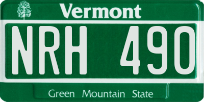 VT license plate NRH490