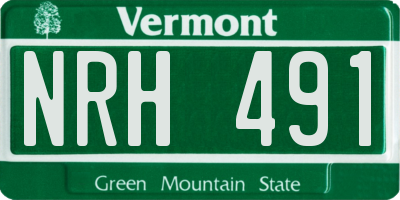 VT license plate NRH491
