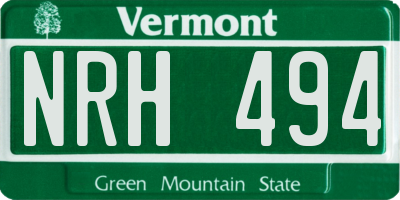 VT license plate NRH494