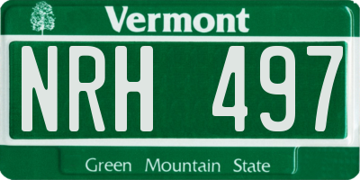VT license plate NRH497