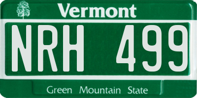 VT license plate NRH499