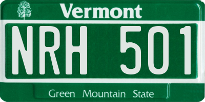VT license plate NRH501