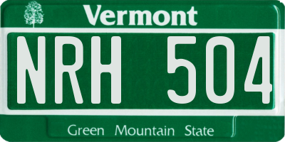 VT license plate NRH504