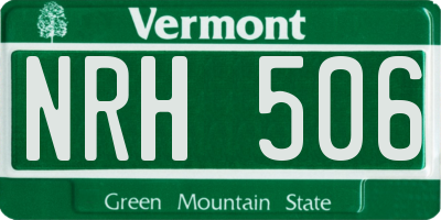 VT license plate NRH506