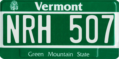 VT license plate NRH507