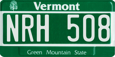 VT license plate NRH508