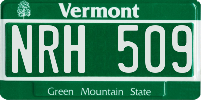 VT license plate NRH509