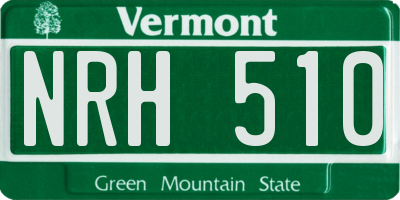 VT license plate NRH510