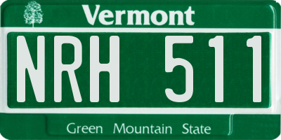 VT license plate NRH511