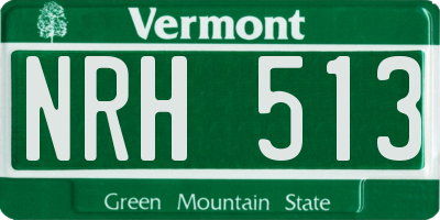 VT license plate NRH513