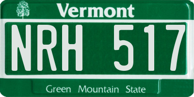 VT license plate NRH517