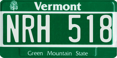VT license plate NRH518