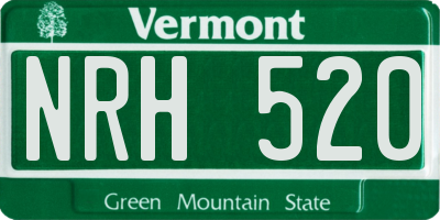 VT license plate NRH520