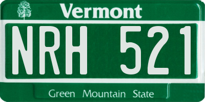 VT license plate NRH521