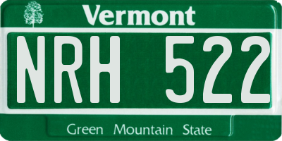 VT license plate NRH522