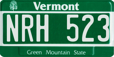 VT license plate NRH523