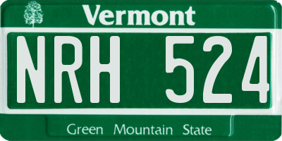 VT license plate NRH524