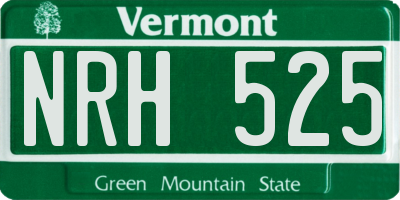 VT license plate NRH525