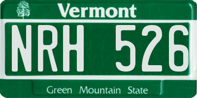 VT license plate NRH526