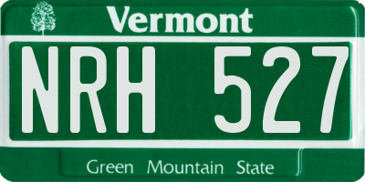 VT license plate NRH527