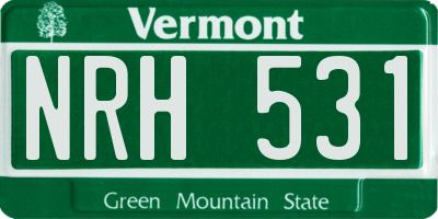 VT license plate NRH531