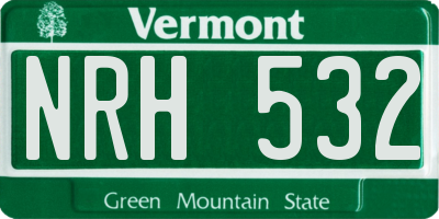 VT license plate NRH532