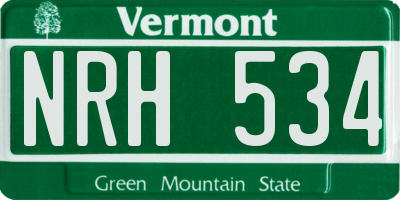 VT license plate NRH534