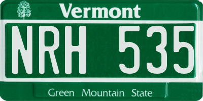 VT license plate NRH535