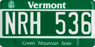 VT license plate NRH536