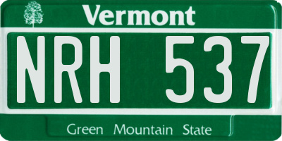 VT license plate NRH537