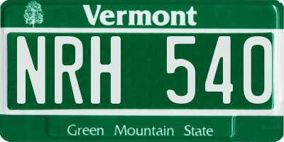 VT license plate NRH540
