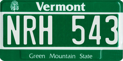 VT license plate NRH543