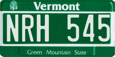 VT license plate NRH545