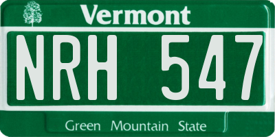 VT license plate NRH547