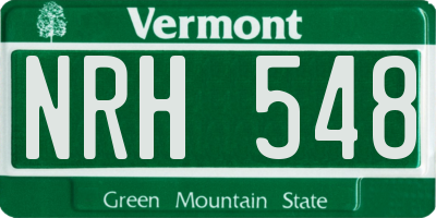 VT license plate NRH548