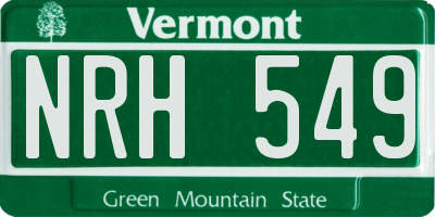 VT license plate NRH549