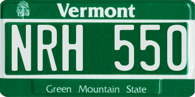 VT license plate NRH550
