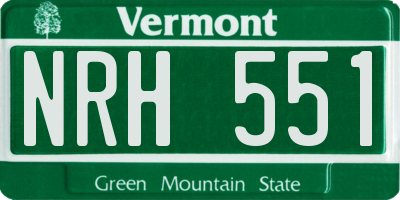 VT license plate NRH551