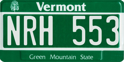 VT license plate NRH553