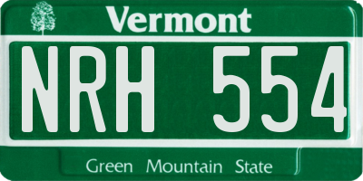 VT license plate NRH554