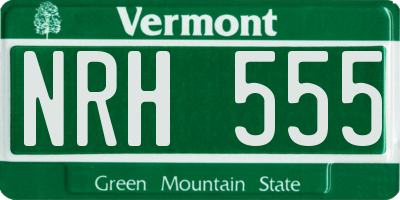 VT license plate NRH555