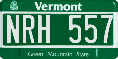 VT license plate NRH557