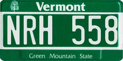 VT license plate NRH558