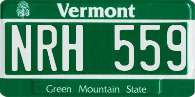 VT license plate NRH559