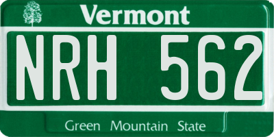 VT license plate NRH562