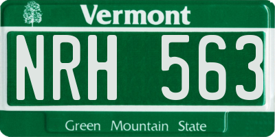 VT license plate NRH563