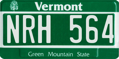 VT license plate NRH564