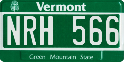 VT license plate NRH566