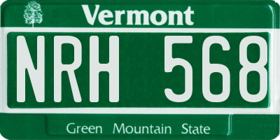 VT license plate NRH568