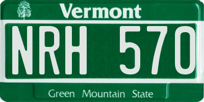 VT license plate NRH570